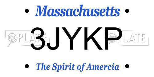 3JYKP Massachusetts License Plate