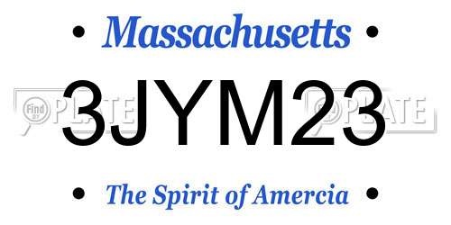 3JYM23 Massachusetts License Plate
