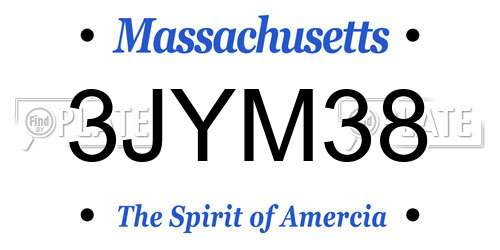 3JYM38 Massachusetts License Plate