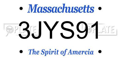 3JYS91 Massachusetts License Plate