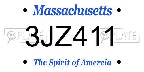 3JZ411 Massachusetts License Plate