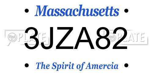 3JZA82 Massachusetts License Plate