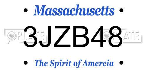 3JZB48 Massachusetts License Plate