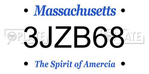 3JZB68 Massachusetts License Plate