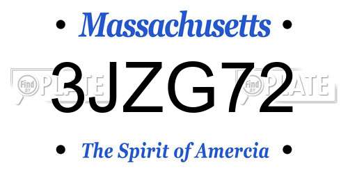 3JZG72 Massachusetts License Plate