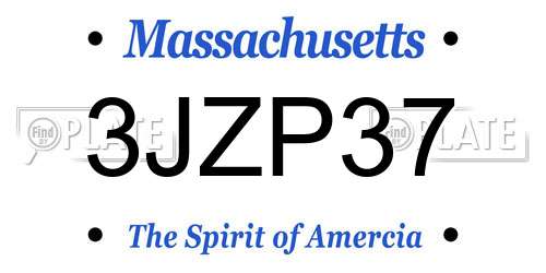 3JZP37 Massachusetts License Plate