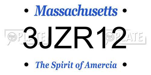 3JZR12 Massachusetts License Plate