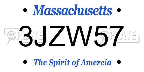 3JZW57 Massachusetts License Plate