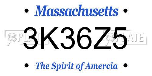 3K36Z5 Massachusetts License Plate