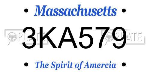 3KA579 Massachusetts License Plate