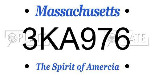 3KA976 Massachusetts License Plate