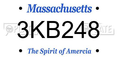 3KB248 Massachusetts License Plate