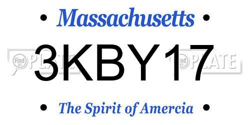 3KBY17 Massachusetts License Plate