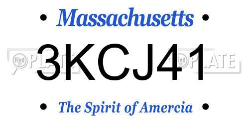 3KCJ41 Massachusetts License Plate