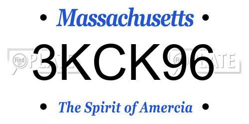 3KCK96 Massachusetts License Plate