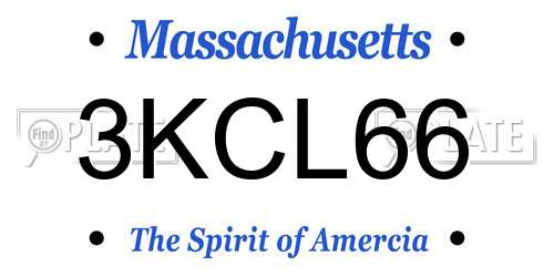 3KCL66 Massachusetts License Plate