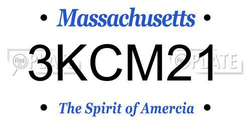 3KCM21 Massachusetts License Plate