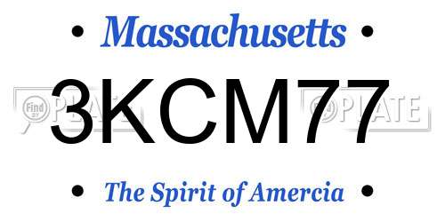 3KCM77 Massachusetts License Plate