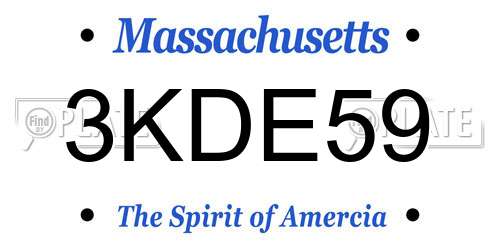 3KDE59 Massachusetts License Plate