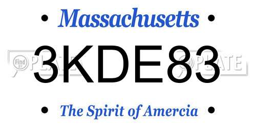 3KDE83 Massachusetts License Plate