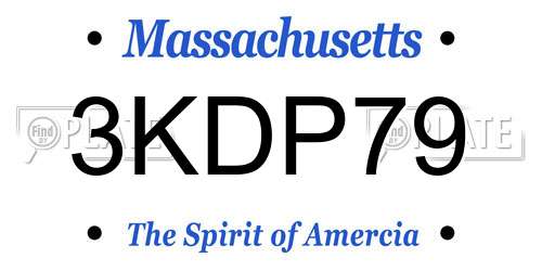 3KDP79 Massachusetts License Plate