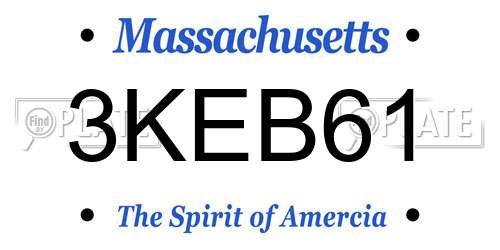 3KEB61 Massachusetts License Plate
