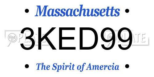 3KED99 Massachusetts License Plate