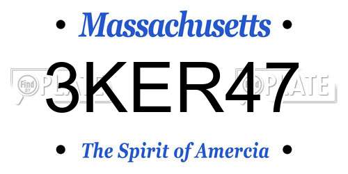 3KER47 Massachusetts License Plate