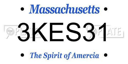 3KES31 Massachusetts License Plate