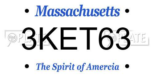 3KET63 Massachusetts License Plate