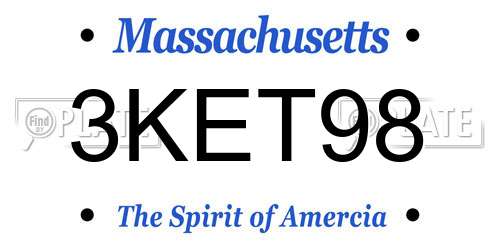 3KET98 Massachusetts License Plate