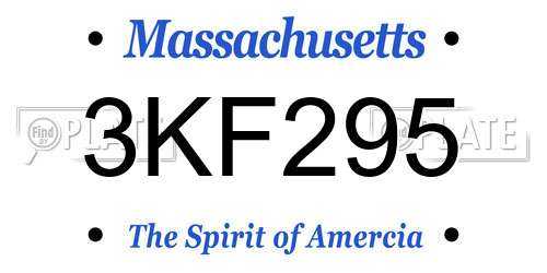 3KF295 Massachusetts License Plate