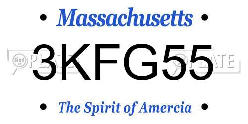 3KFG55 Massachusetts License Plate