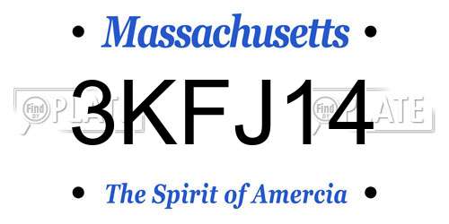 3KFJ14 Massachusetts License Plate