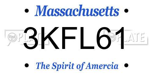 3KFL61 Massachusetts License Plate