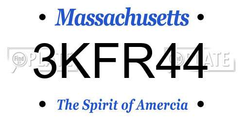 3KFR44 Massachusetts License Plate
