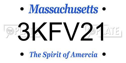 3KFV21 Massachusetts License Plate