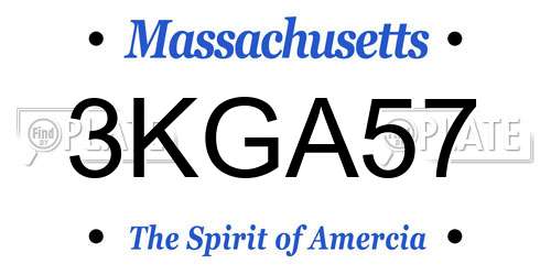 3KGA57 Massachusetts License Plate