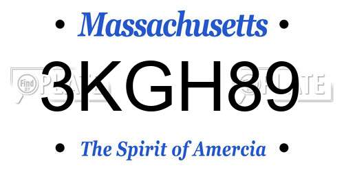 3KGH89 Massachusetts License Plate