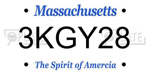 3KGY28 Massachusetts License Plate