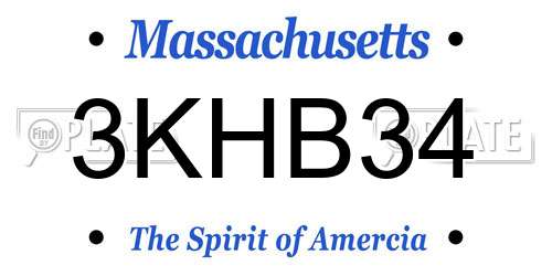 3KHB34 Massachusetts License Plate