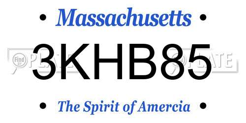 3KHB85 Massachusetts License Plate