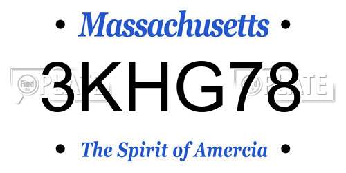 3KHG78 Massachusetts License Plate