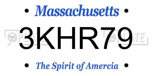 3KHR79 Massachusetts License Plate