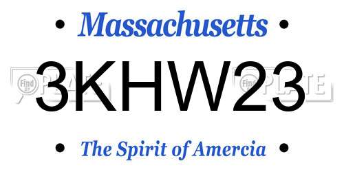 3KHW23 Massachusetts License Plate