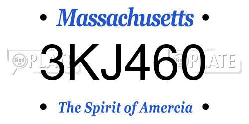 3KJ460 Massachusetts License Plate