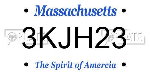 3KJH23 Massachusetts License Plate