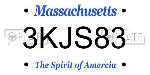3KJS83 Massachusetts License Plate