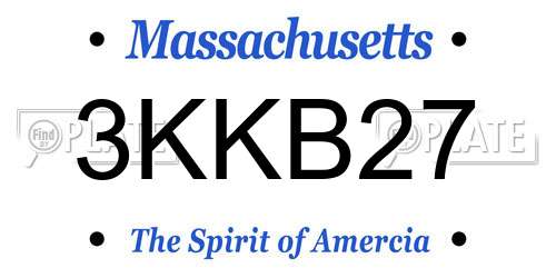 3KKB27 Massachusetts License Plate