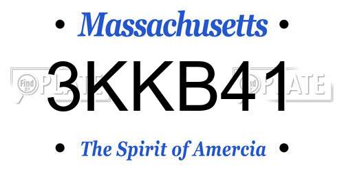 3KKB41 Massachusetts License Plate
